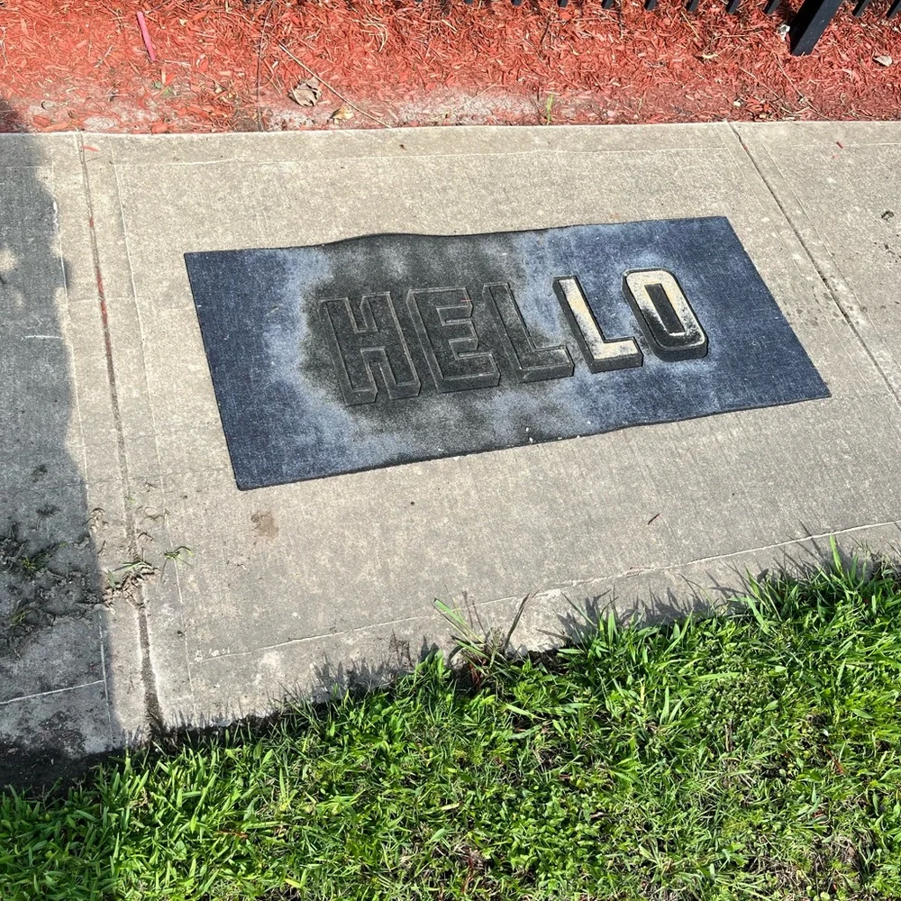 Black and Gray 'Hello' Doormat